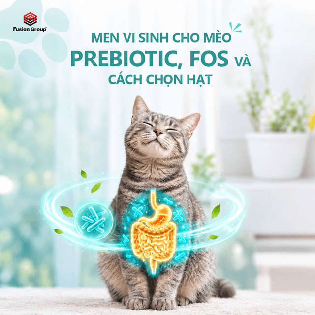 Men Vi Sinh Cho Mèo: Prebiotic, FOS Và Cách Chọn Hạt